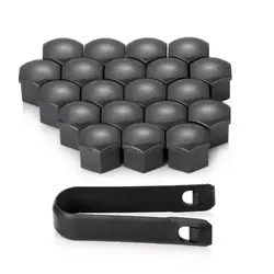 Pack of 20 - 17mm Wheel Lug Nut Covers in Black Finish - 21mm (Grey)