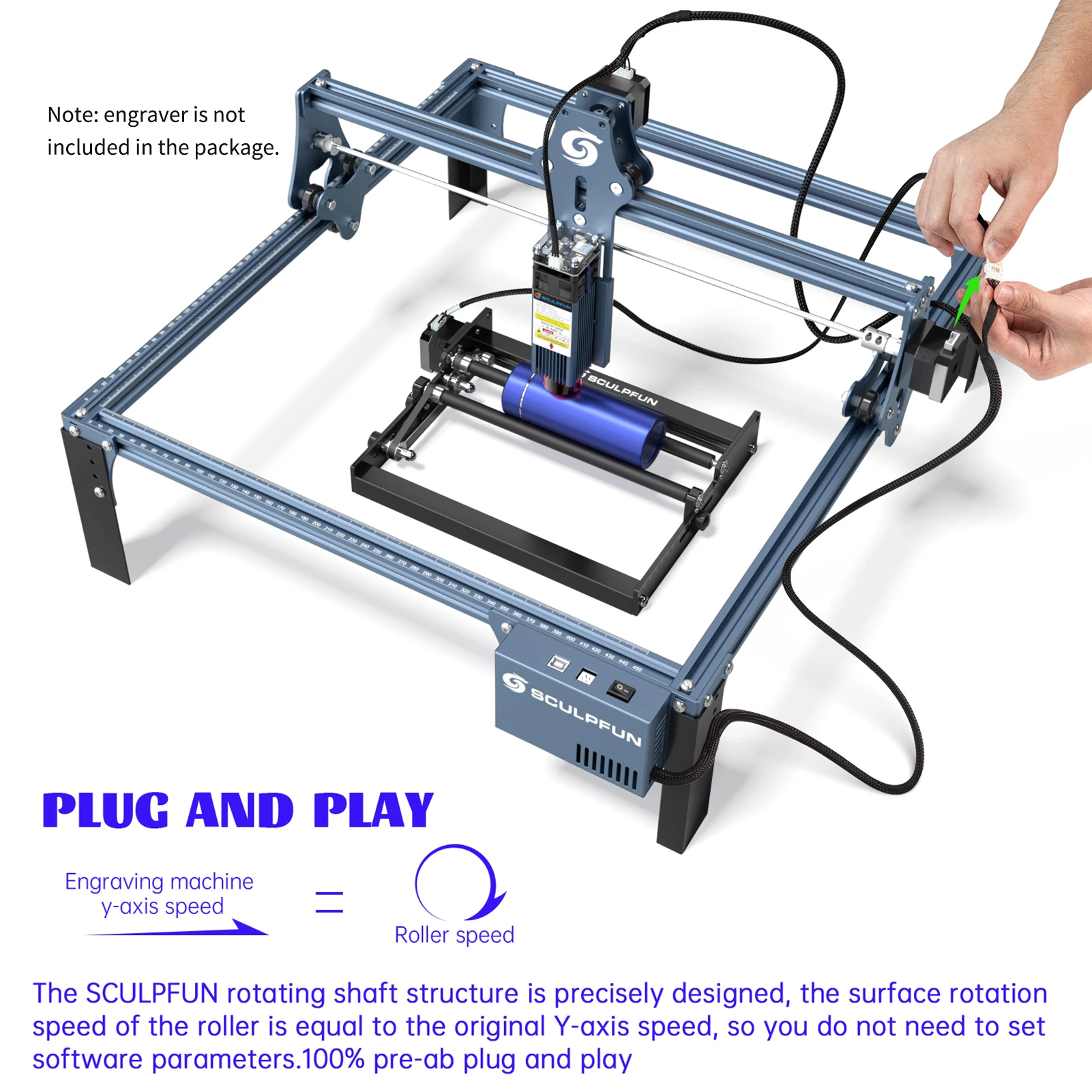 SCULPFUN S9 Laser Rotary Roller Laser Engraver Y-axis Rotary