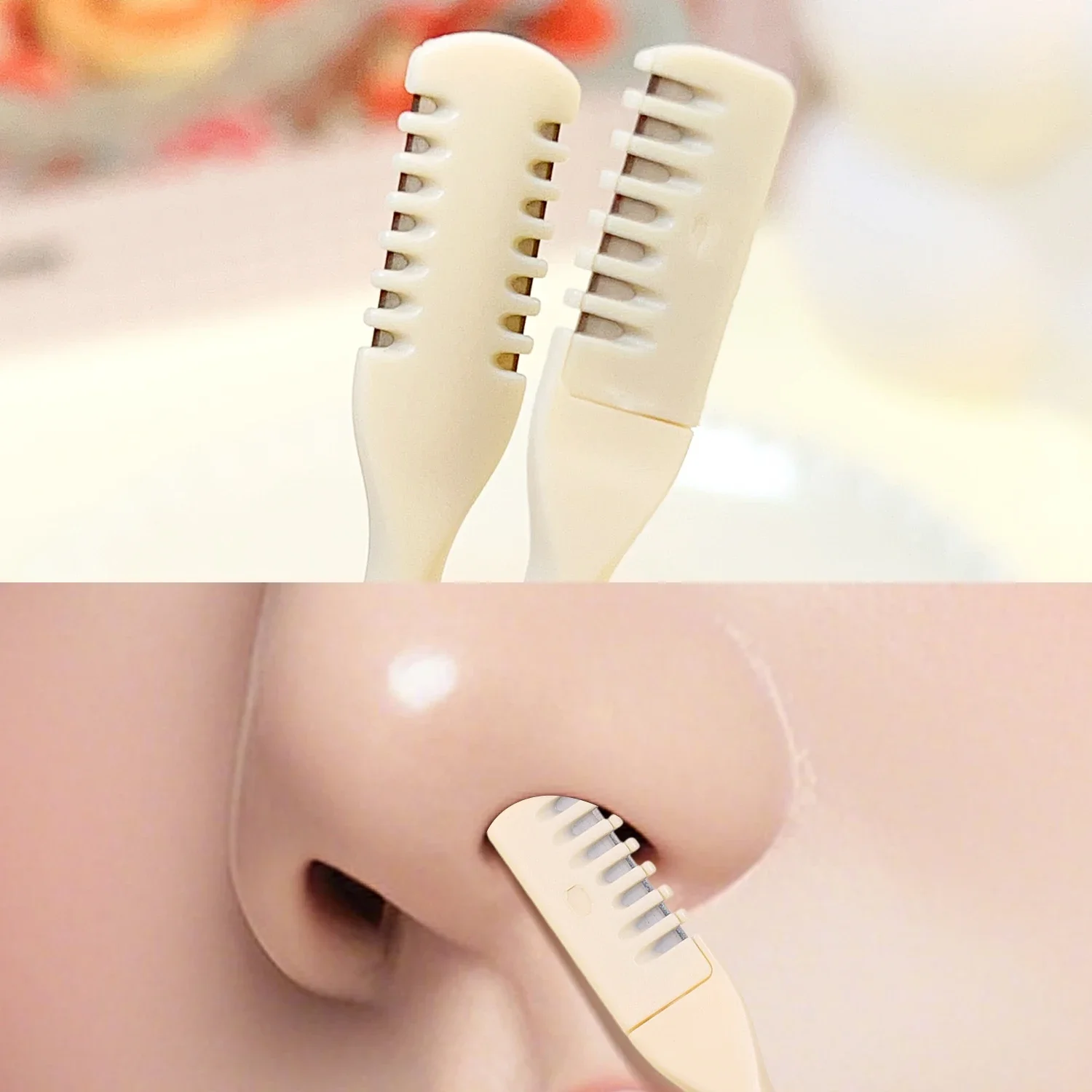 Double-head Comb Nose Hair Trimmer Reusable Nose Hair Scraper Clean Remover Small Manual Hair Removal Shaving Scissors Tools 5
