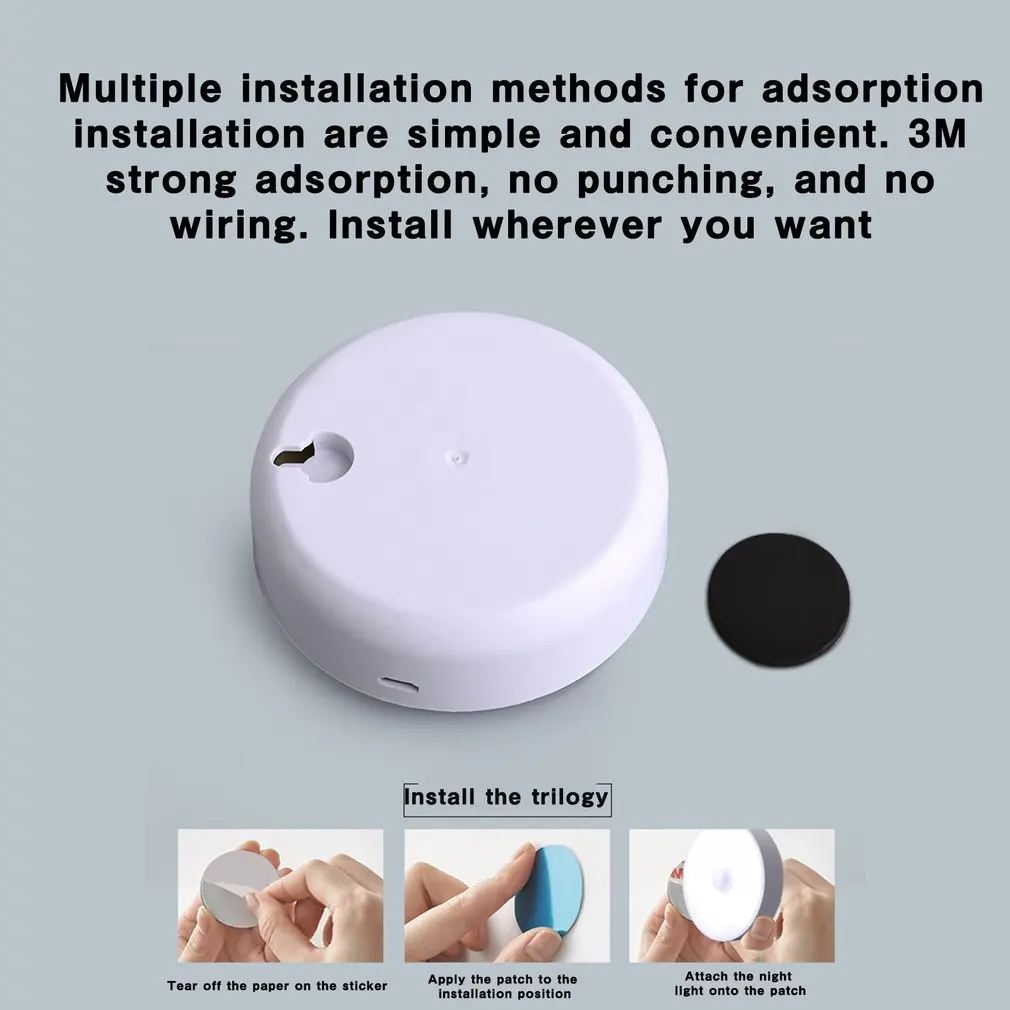 New LED Night Light Smart Night Sensor Round Plug in Wall Lamp Bathroom Home Kitchen Hallway Stairway Bedroom Light
