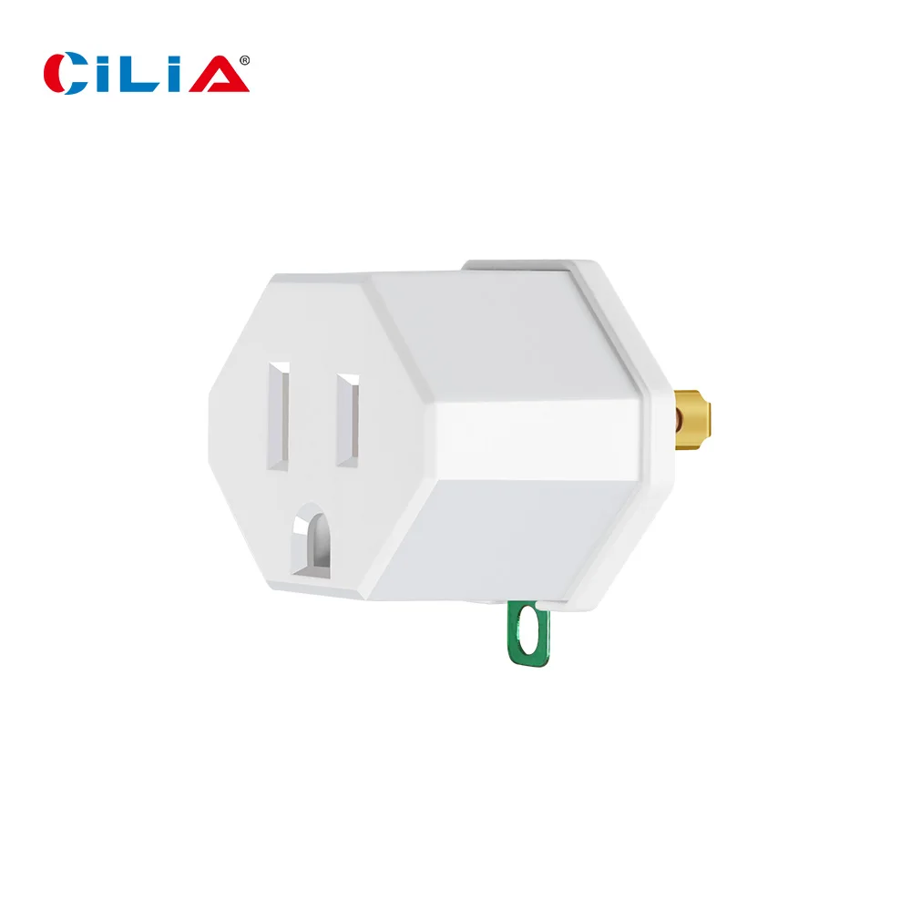 3-Prong to 2-Prong Outlet Adapter 3 Pin to 2 Pin Grounding Converter Socket Wall Outlet Plug 2/4 Pack