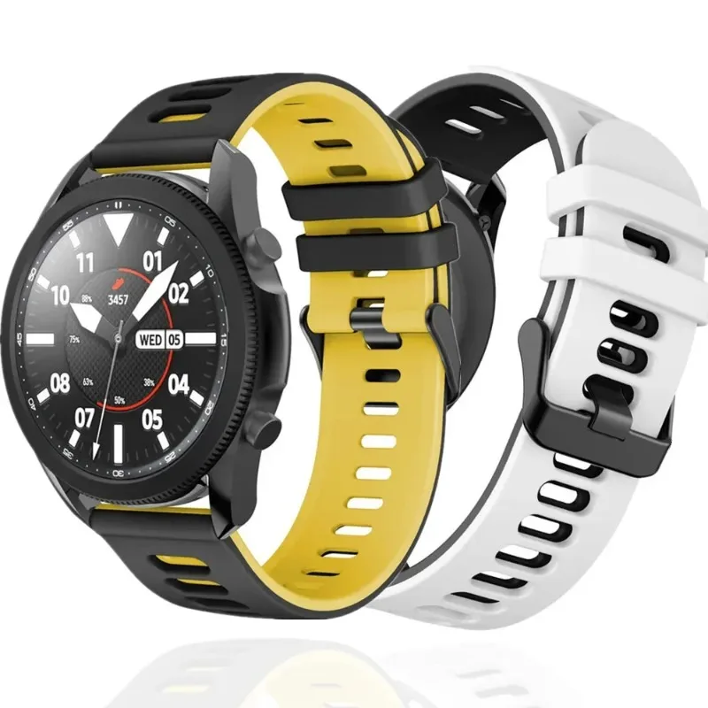 Two-Tone Silicone Sport Watch Strap with Quick-Release - Breathable Replacement Wristband