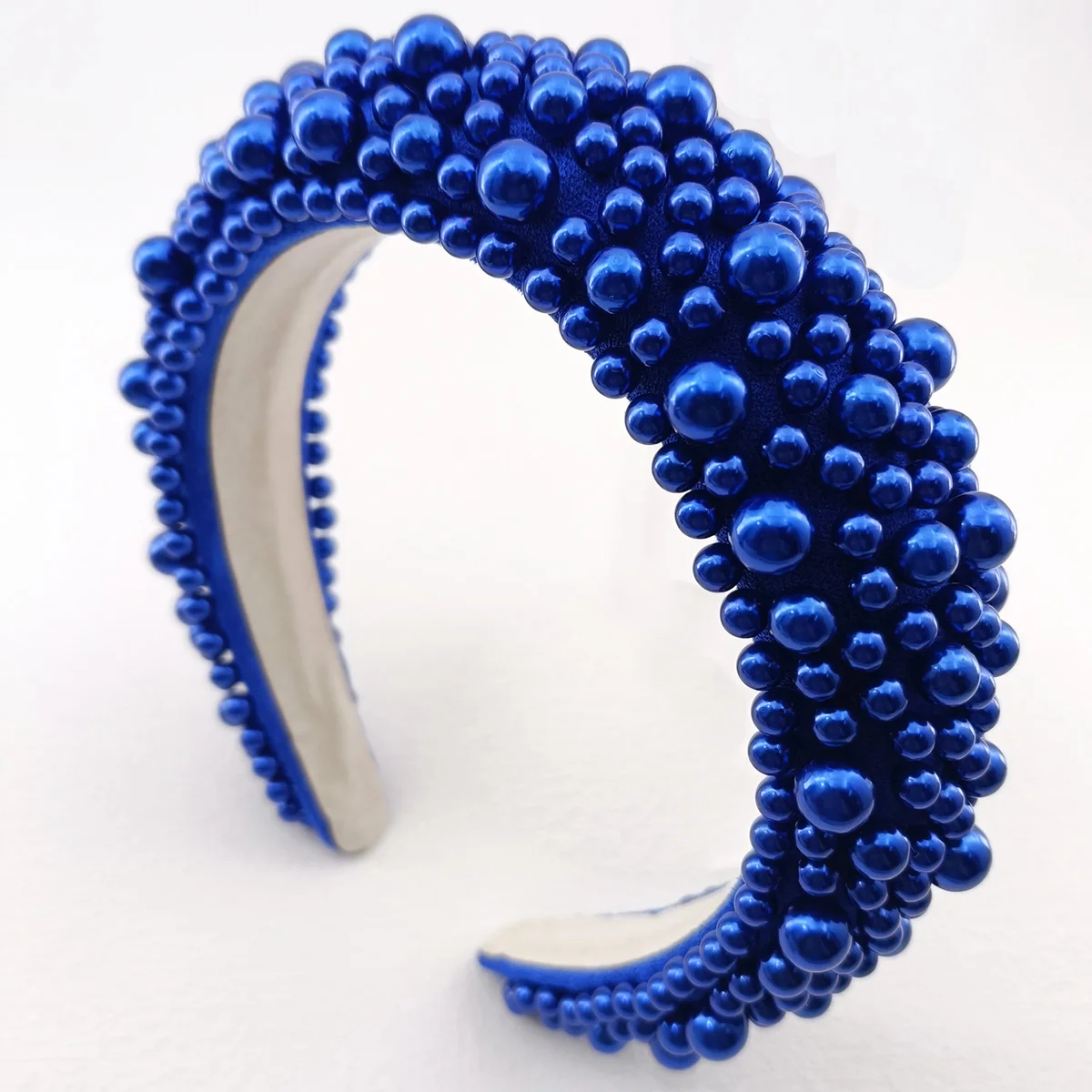 Barockes Schwammperlen-Haarband für Damen, mehrfarbig, europäisches und amerikanisches Stirnband mit breitem Rand, künstliche Perlen-Haar-Accessoires, Geschenk – Detail 10