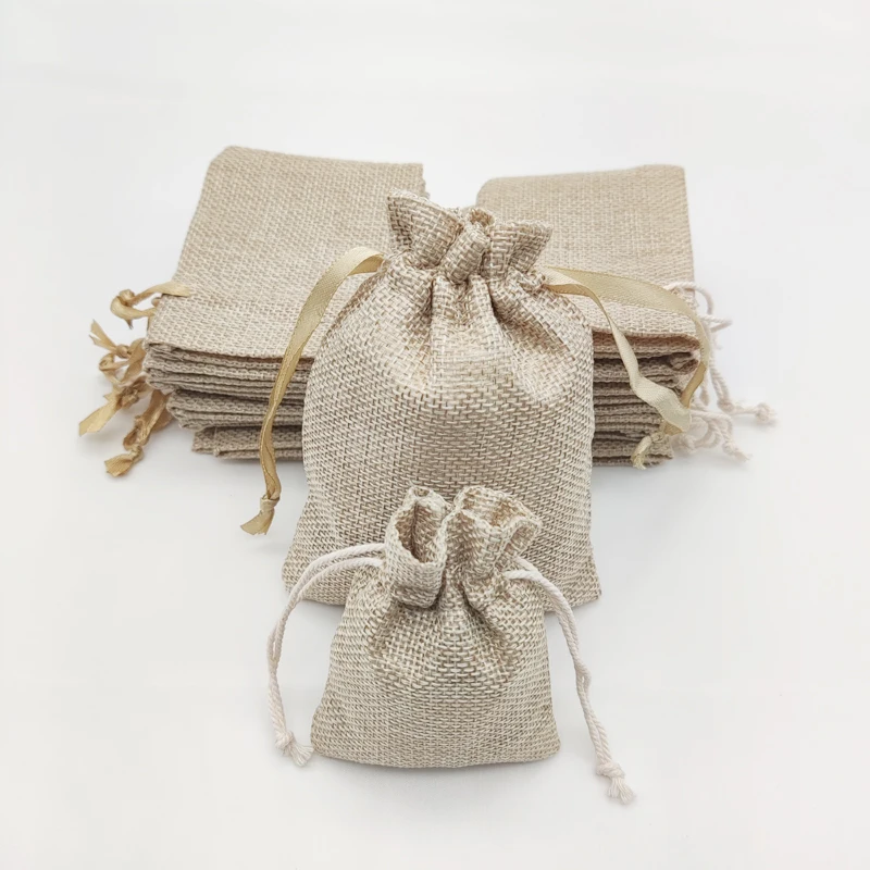 

25pcs Jute Sack Bags Sack Pouches Drawstring Bag Jewelry Packaging Bag for Wedding Jewelry Pouch Jute Pouches Cloth Storage Bags