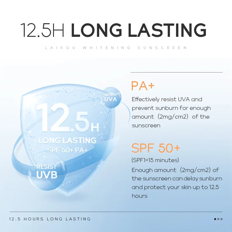 10pcs LAIKOU SPF 50 Sunscreen Long Lasting UV Protector Sunblock Moisturizing Skin Protective Cream