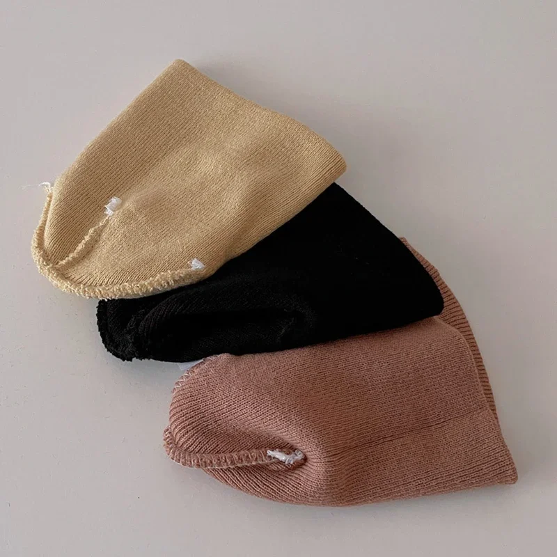 Baby Thermal Letter Beanies Caps Winter Korean Fashion Cotton Kids Knit Wool Warm Hats for Newborn Infant Boys Girls Accessories