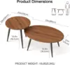 Set of 2 Coffee Table,Nesting Side Table, Living Room Sofa End Table, Bedside Table for Home and Office 3