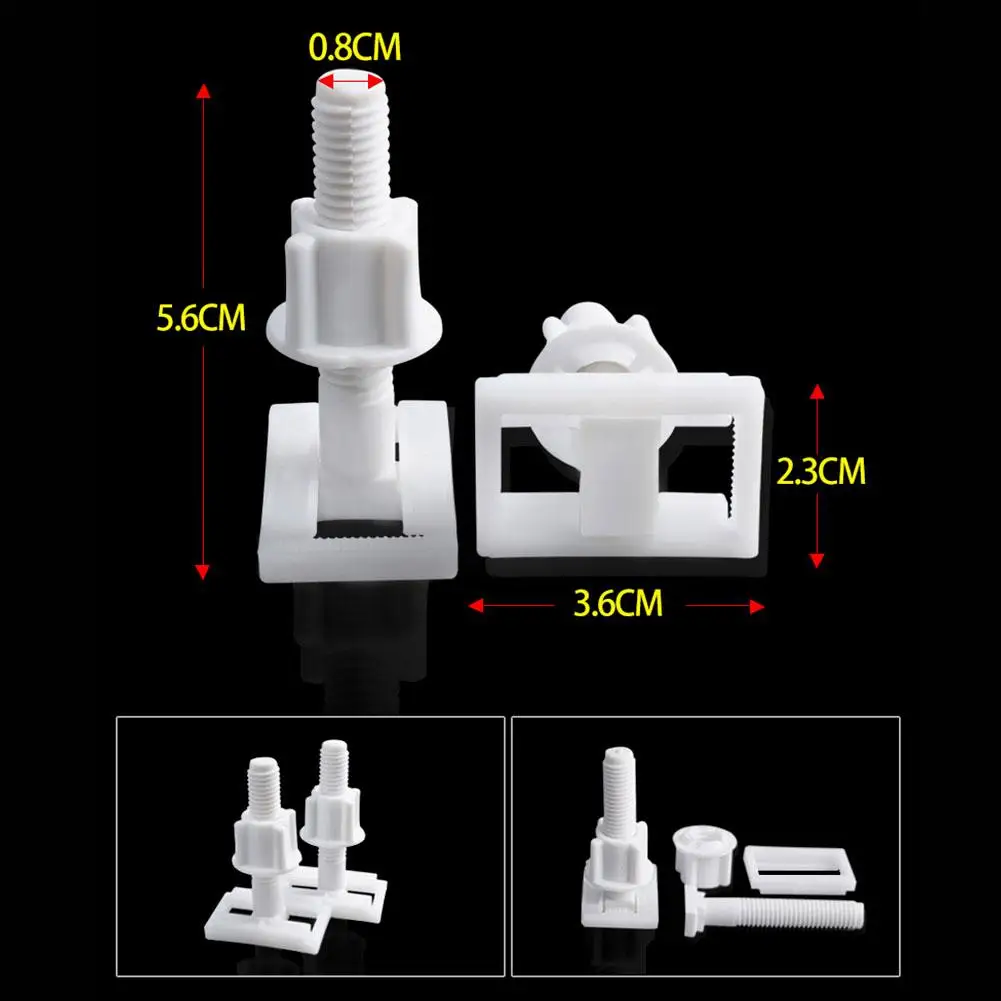 Plastic Toilet Lid Hinge Repair Bolts Accessories Screws Washers Set Universal Replacement Toilet Lid Set Screws