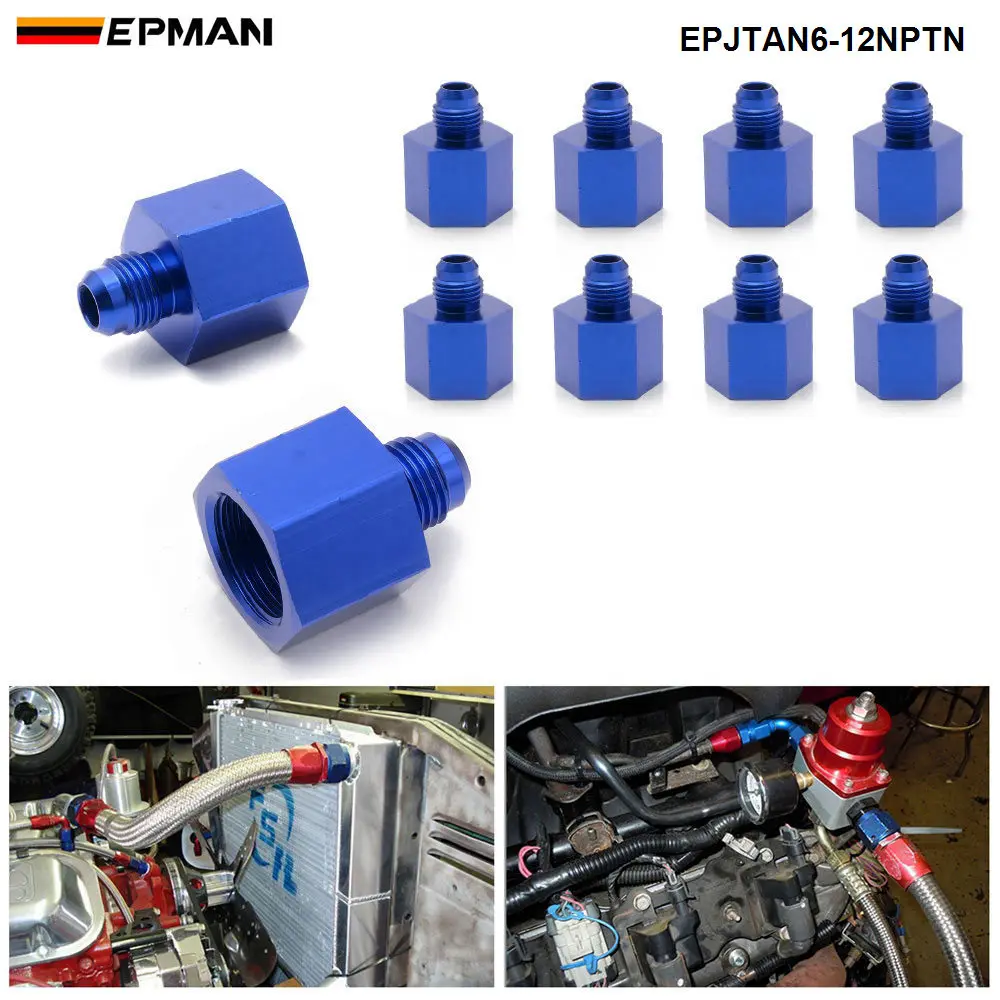 EPMAN 10 шт. 1/2NPT Женский к AN6 мужской расклешенный фитинг адаптер для топливных