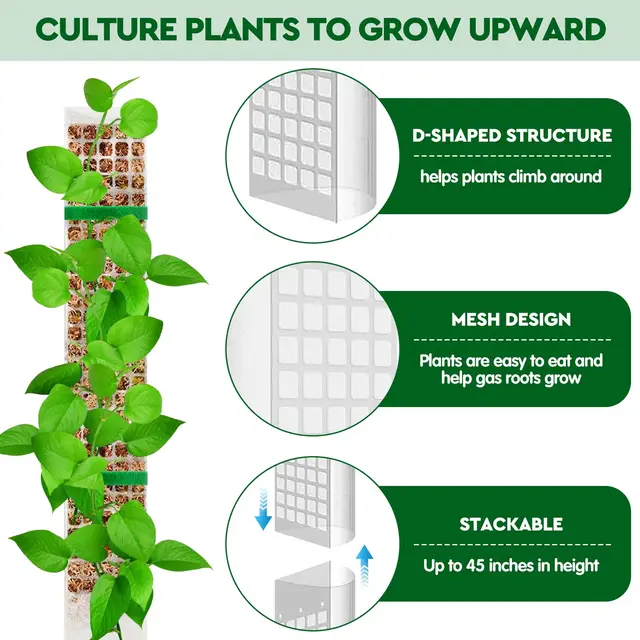 Garden Subject Plants Moss Pole Flower Plant Climbers Bonsai Accessories Pots Tutors ,for Planters Plants Growth Holder Support 2