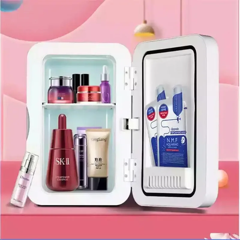 Smart table with led mirror fridge refrigerator 8l 10l small fridge mini smart touch table with refrigerators and freezers home
