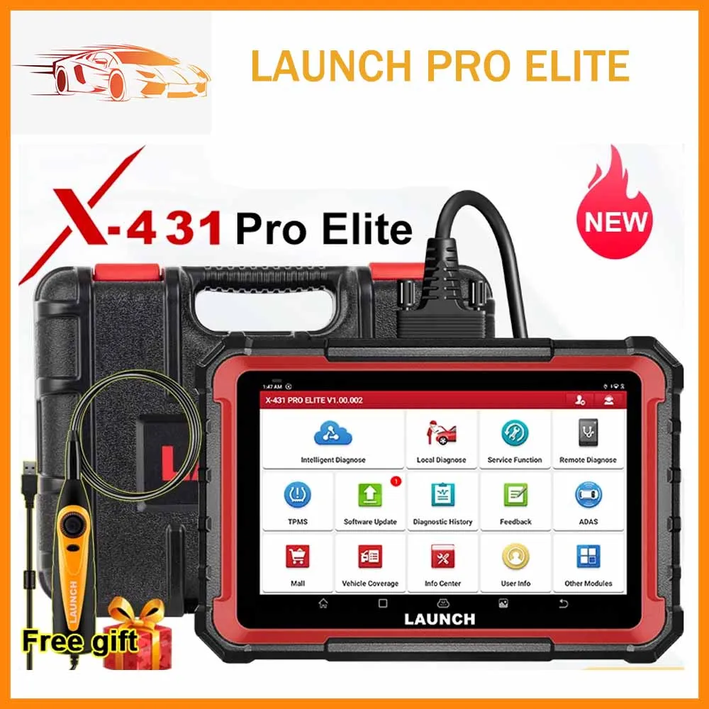 

LAUNCH X431 PRO ELITE CANFD DOIP Car Full System Diagnostic Tools ECU CODING Bi-directionnal Control 31+ Reset OBD2 SCANNER