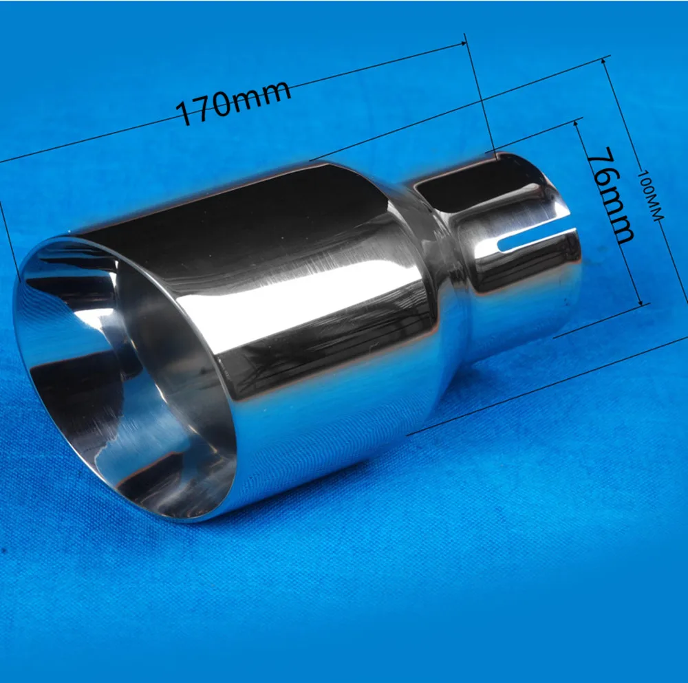 Exhaust Pipe Tip 76 MM IN 101 MM OUT Universal Exhaust End Pipe Car Exhaust Tip Stainless Steel Muffler Tip 76mm