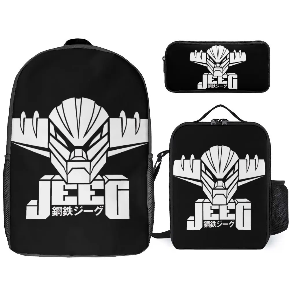 Mechas 02 Mazinger Z Steel Jeeg Robot Kotetsu Dark Great 5 3 In 1 Set 17 Pollici Zaino Lunch Bag Pen Bag Firm Pencil Case Cozy