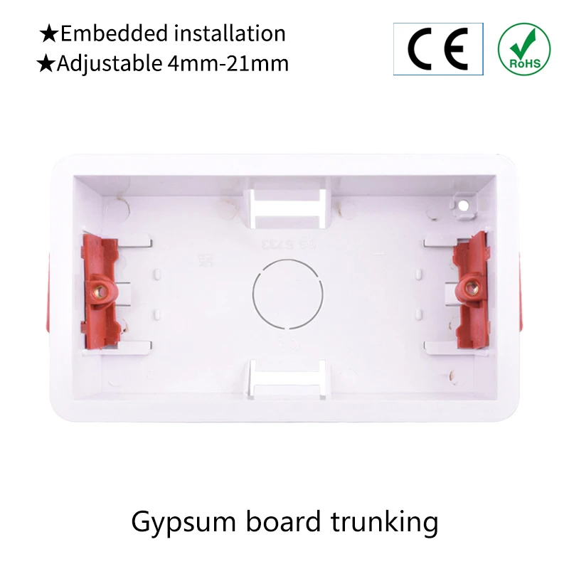 Rectangular Gypsum Board Bottom Box Wire Slot 46mm Switch Socket Installation Bottom Box Card Type Square CE Certification 146