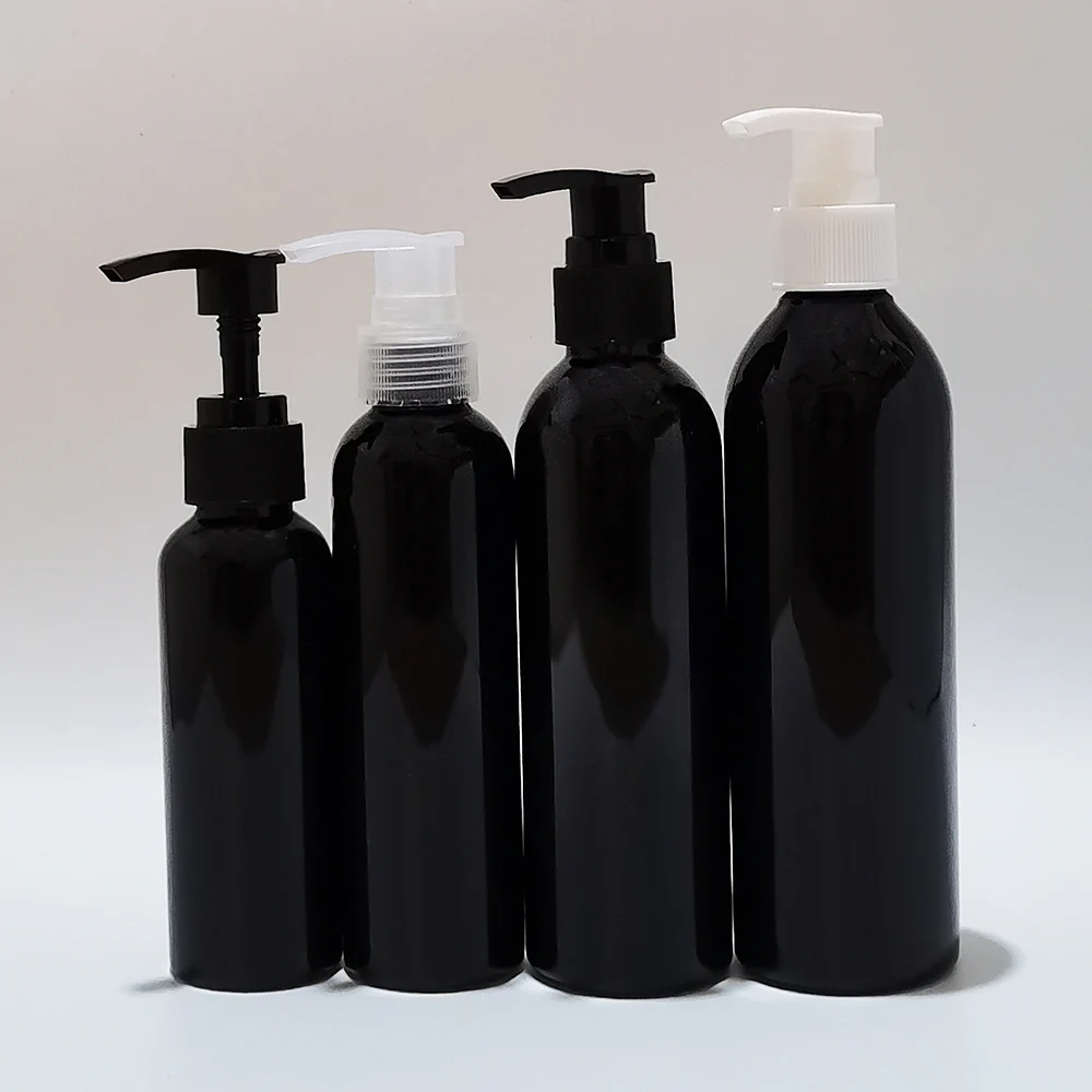 

30pcs 100ml 150ml 200ml 250ml Empty Lotion pump Plastic Black Bottle Shower Gel Shampoo Liquid Soap Cosmetic Packaging Container