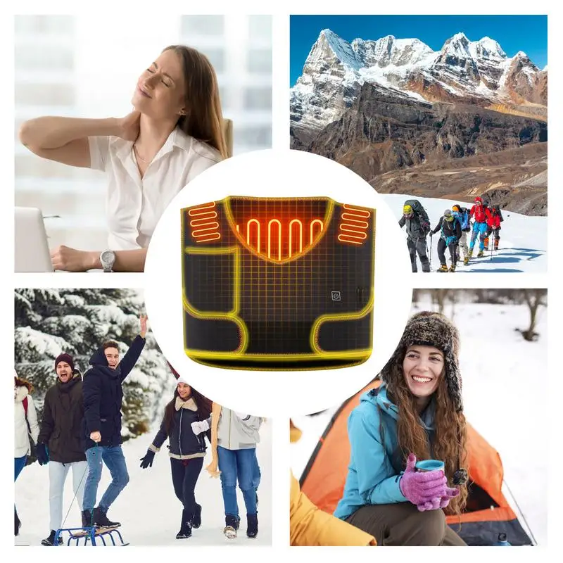 Lightweight USB Electric Heated Vest Jacket Washable With 3 temp Setting & 3 Heating Zones Adjustable Size Heating Clothing