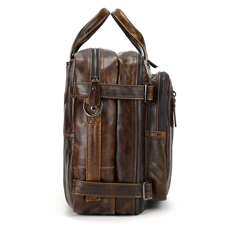 Men Business Briefcase Soft Genuine Leather Man Laptop Handbag 3 Use Multifunctional Cowhide Shoulder Messenge bag For Male Tote