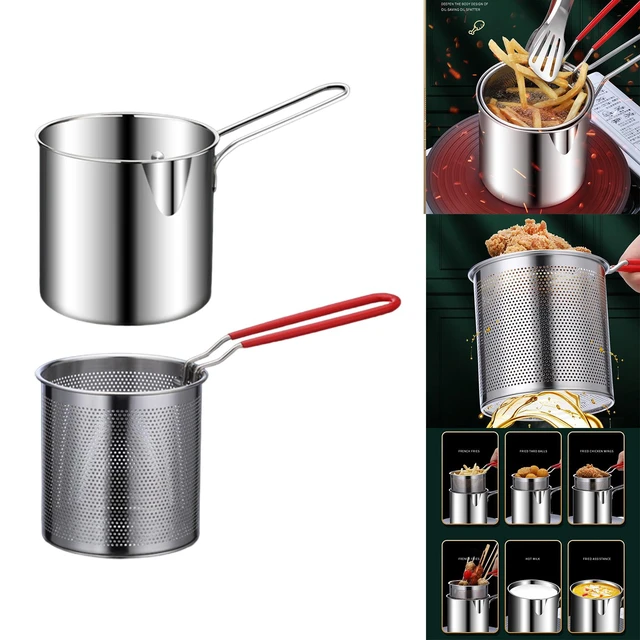 Deep Frying Pot Small Deep Fryer Pot Multipurpose Stainless Steel Baskets  Wear Resistant Pan Deep Fryer Cooking Pot Cooking Pot for Home 