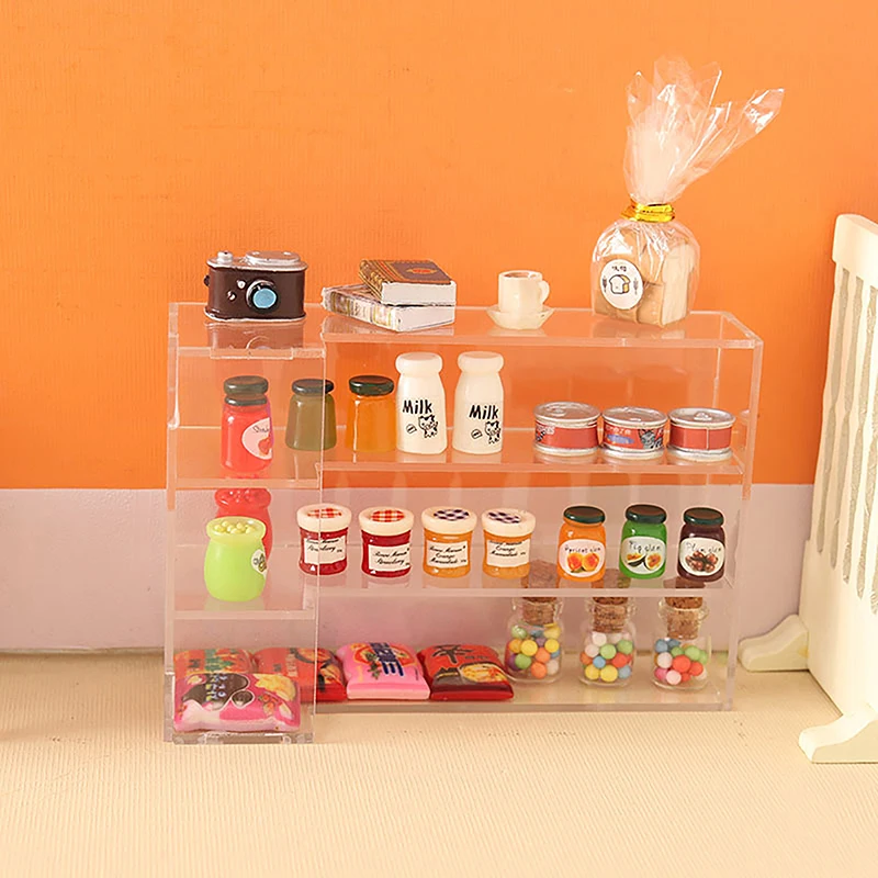 1:12 Dollhouse Miniature Clear Display Cabinet Cake Cabinet Food Storage Stand Showcase Model Scene Decor Decor Toy stobag food packaging ziplock bag aluminized foil clear stand up sealed storage for tea nuts candy snack resealable pouches logo