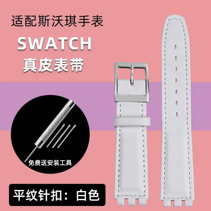 Genuine Leather Watch Strap with Steel Buckle in Multiple Colors