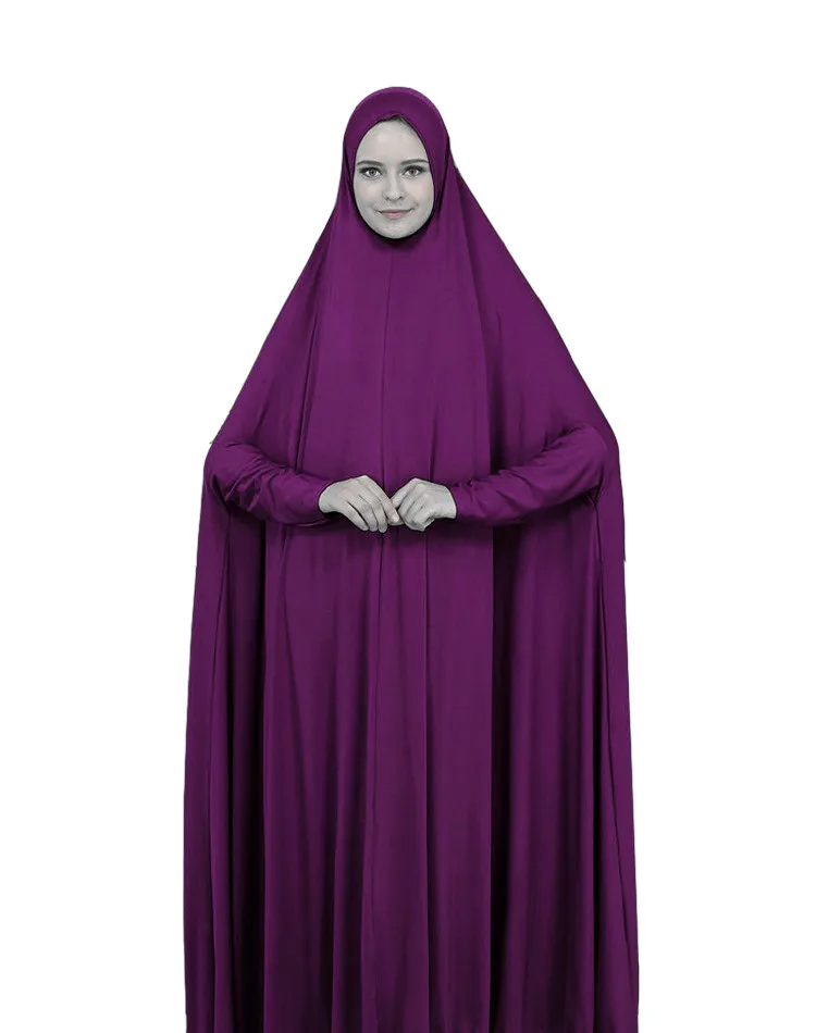 Muslim Prayer Dress For Women Ramadan Girls Abaya Hijab Islamic Legitimate Dress Jilbab One Piece Bat Sleeves Burka Robes