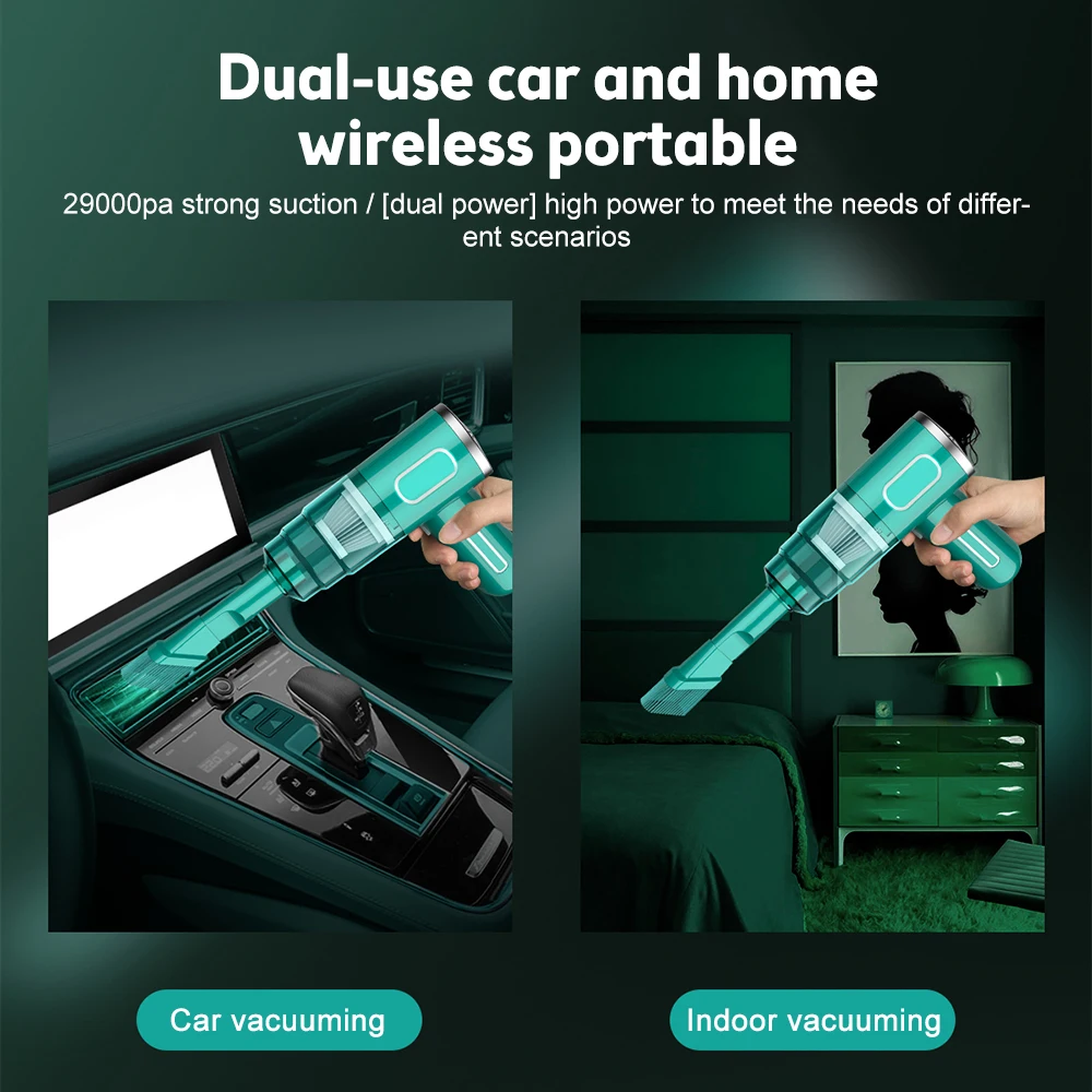 29000Pa Car Wireless Vacuum Cleaner 120W Blowable Cordless Home Appliance Vacuum Home & Car Dual Use Mini Vacuum Cleaner 4
