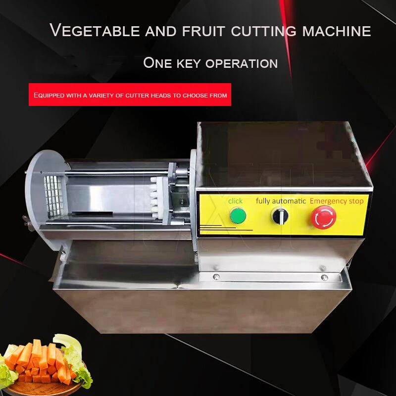 Description Picture 3 of itemCommercial Electric French Fries Machine Stainless Steel Kitchen Potato Carrot Strip Cutter Machine Vegetable Cutting Machine