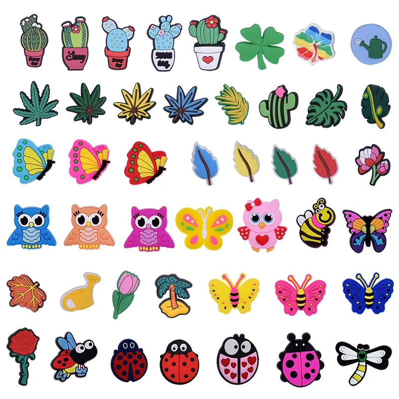 

Растения ПВХ Сова Дерево листья бабочка кактус пчела коровка сентябрьская животное обувная Пряжка шармы аксессуары украшения