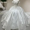 Simple Deep V Neck Wedding Dresses Ball Gown Woman's Short Sleeve Bridal Gowns Backless Princess Party Vestidos De Novia DW0020