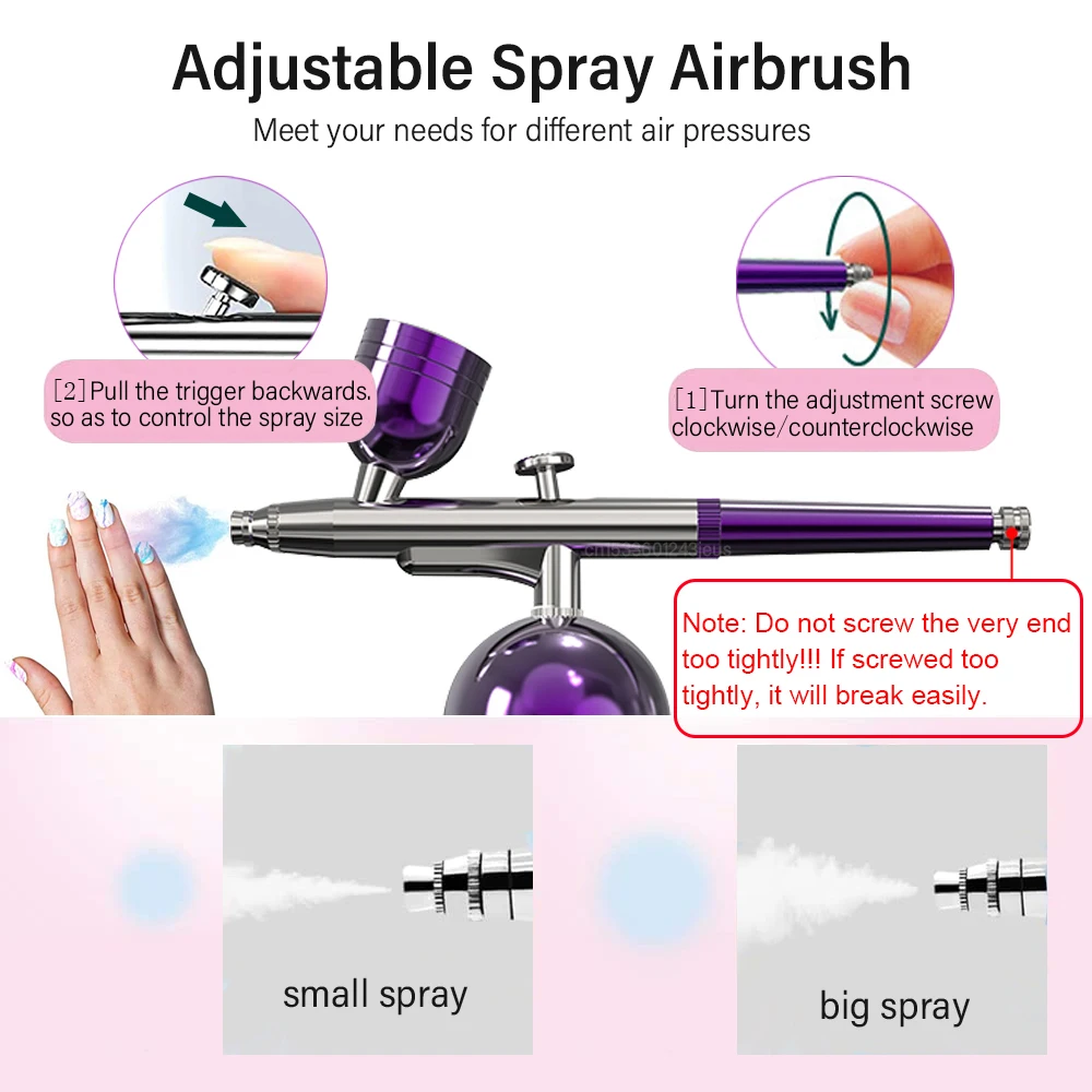 Airbrush Portable Air Brush With Compressor Kit Mini Nano Spray Gun Oxygen  Injector for Nail Art Manicure Makeup Paint Tattoo - AliExpress