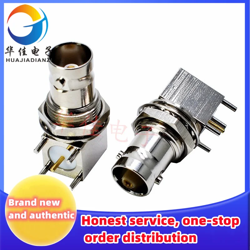 BNC female base 2PCS All copper 29MM/34MM 50 ohm 75R socket 90 degree elbow