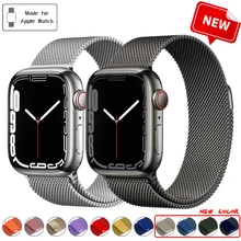 

Metal Milanese loop strap For Apple watch band 44mm 40mm 42mm 38mm stainless steel magnetic iWatch Series 7 3 4 5 6 se 41mm 45mm