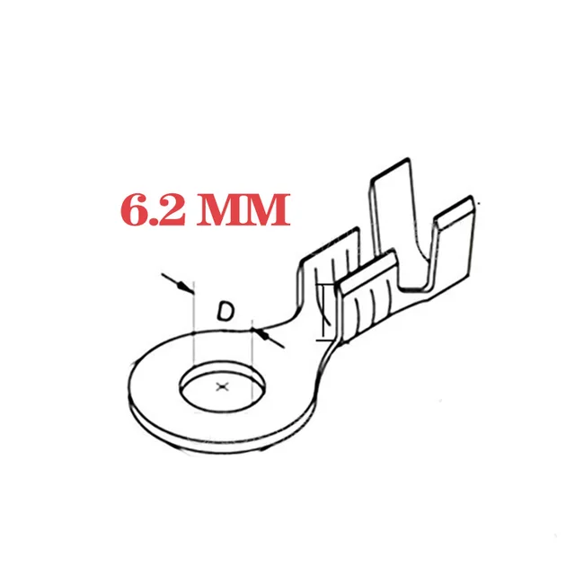 O-Type 2.5/3.2/4.2/5.2/6.2/8.2 CrimpTerminals Electric Sertir Car Speaker Male Terminal Cold Pressed Plating Lug 6.2