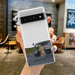 Clear Transparent TPU Phone Case with Funny Cartoon Dog Design - Pixel 8Pro (Style 1)