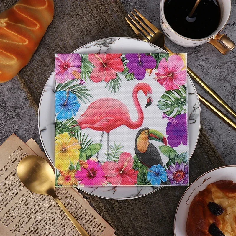 10/20pcs 2-Ply New Restaurant Colorful Printing Paper Napkins Household Dining Table Mouth Cloth 33*33cm Facial Tissue Flamingo