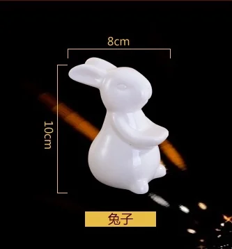 Chinesisches Kaninchen-Keramikteller, Abendessen-Kuchenregal, Besteck, Dessert-Theken-Display-Tablett, Glasabdeckung, Ostergeschenk