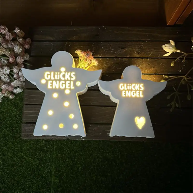 Angel Gypsum Silicone Mold DIY Handmade LED Night Light Concrete Candle Resin Casting Mold Home Craft Ornaments Festival Gift