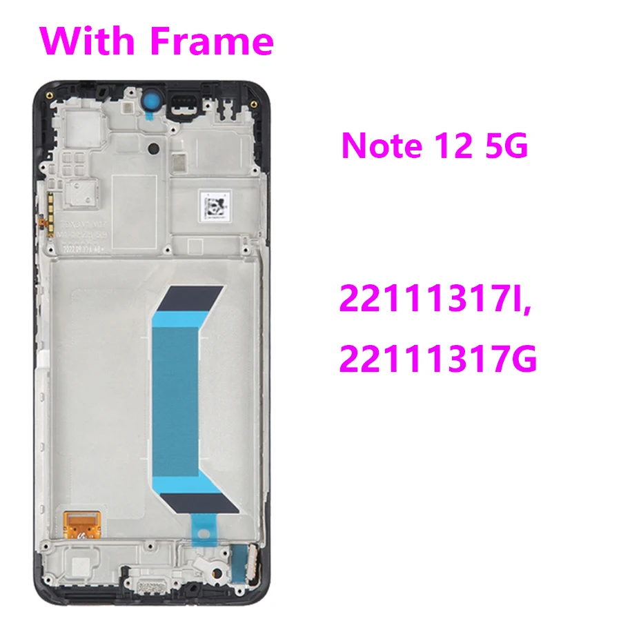 Chassis + Ecran LCD + Vitre pour Xiaomi Redmi Note 12 4G + Kit d'outil –