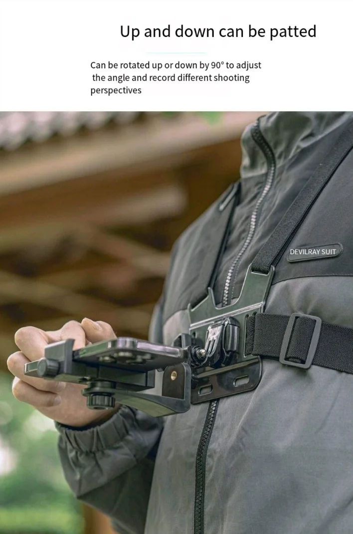 Verstellbare Brusthalterung für Actionkameras und Mobiltelefone – langlebiges Hilfsschießgerät für Sport- und Outdoor-Aktivitäten – Detail 3