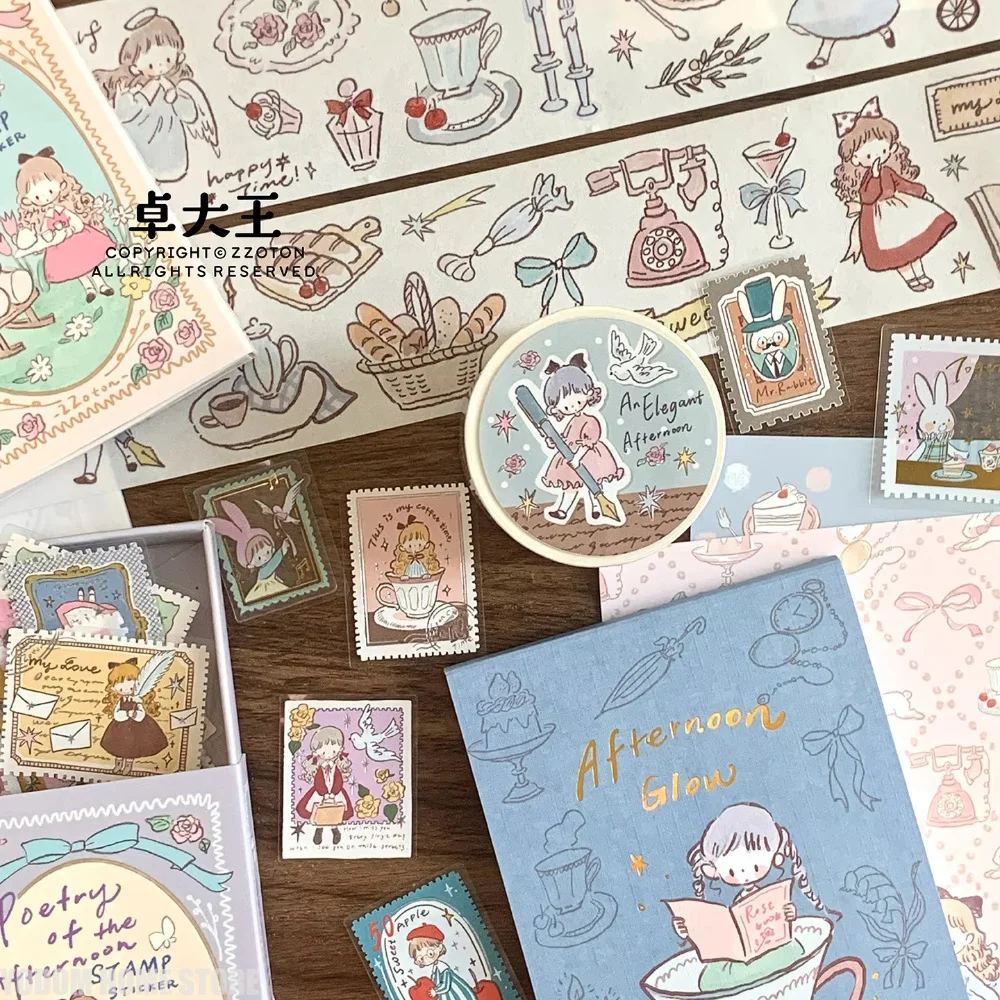 1m 빈티지 우아한 애프터눈 티 와시 테이프는 Zzoton Studio가 저널링, 카드 제작, DIY 및 장식 공예품을 위해 디자인했습니다.