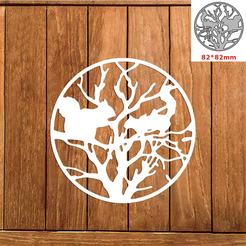 

Dead Branches Squirrels Metal Cutting Dies Dies DIY Scrapbooking Crafting Knife Mould Blade Punch Decor Paper Cards 2022 New