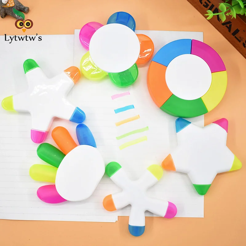Highlighter Pen 3 pcs Cute Creative Kawaii Finger Star Marker