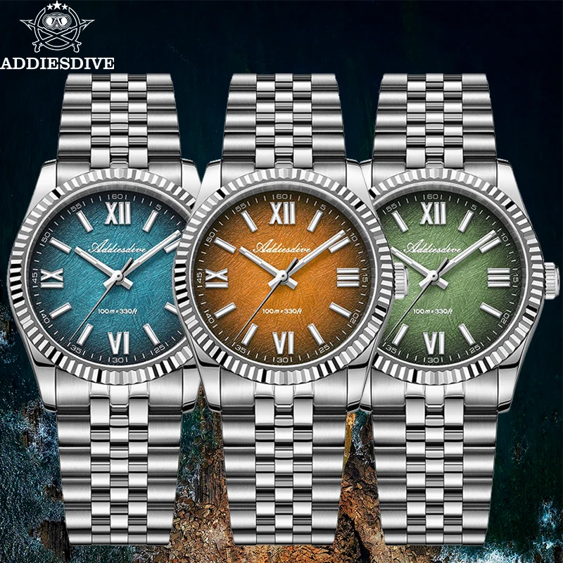 ADDIESDIVE 36mm New Watch For Men VH31 Sapphire Glass Stainless Steel ...