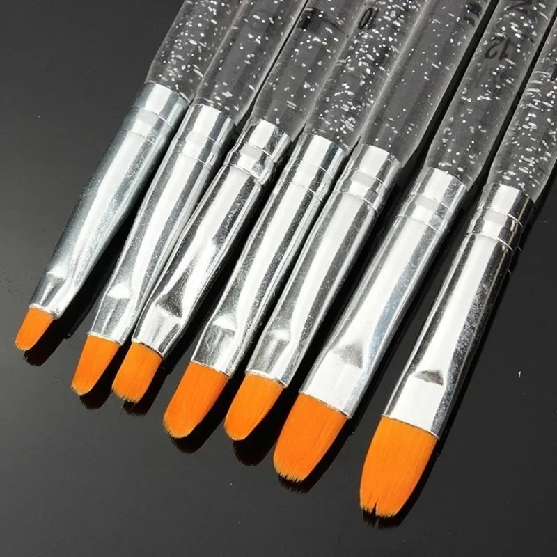 7pcs UV Gel Acrylic Crystal Nail Art Design Builder Salon Painting Brush Pen Set Paint Brushes Acrylic Painting Education Goods