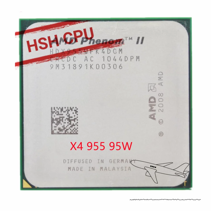 Amd Phenom Ii X4 955 3.2 Ghz 95W Processore Cpu Quad-Core Hdx955Wfk4Dgm/Presa Muslimex Am3