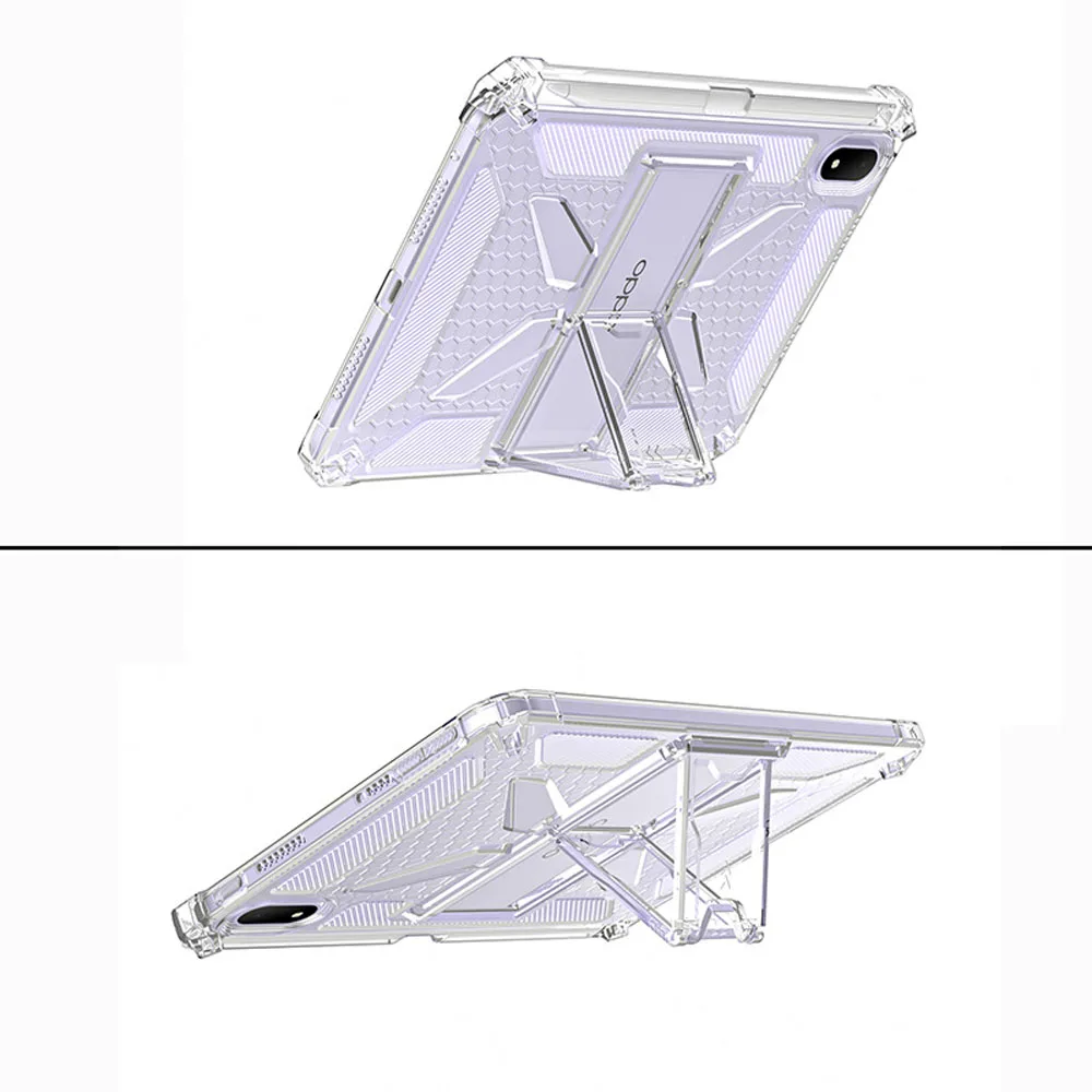 Shockproof Transparent TPU Case with Foldable Kickstand - Protective Cover
