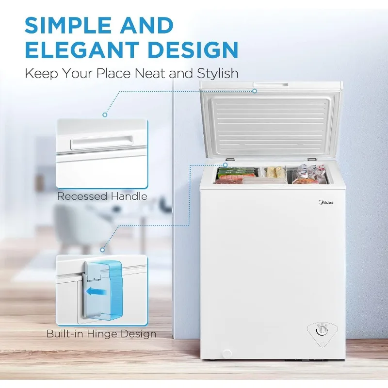 Midea MRC050S0AWW Chest Freezer, 5.0 Cubic Feet, White 6
