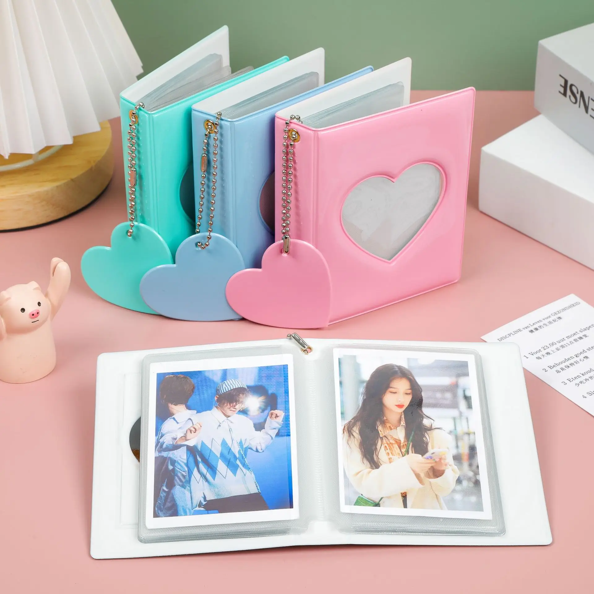 Mini 3 Inch Hollow Love Heart Photo Album Polaroid Album Mini Instax Pictures Storage Bag Collect Book Stationery mini 3 inch hollow love heart photo album polaroid album mini instax pictures storage bag collect book stationery