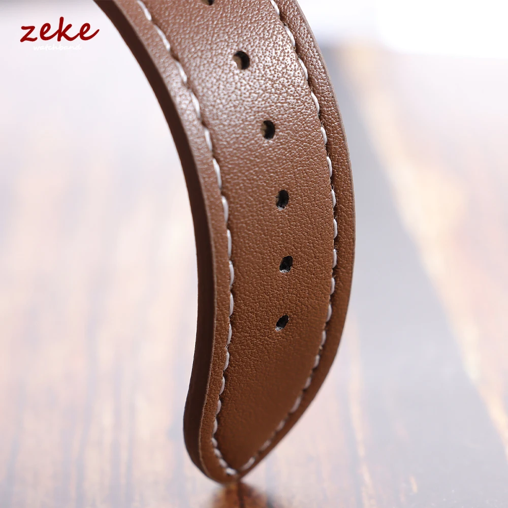 Vintage Cowhide Leather Watchband – Black & Brown Strap Wristband